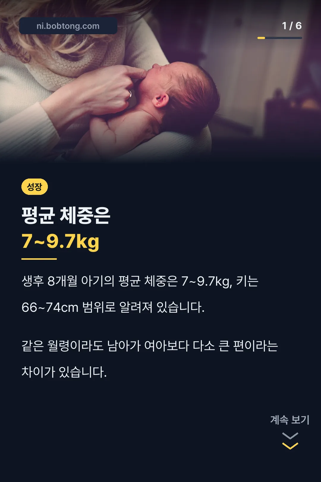 8개월 아기 평균 체중